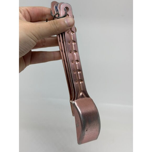 VTG Rectangular Measure Spoons Aluminum Copper Retro 4 Set 1/2 tsp tsp Tbsp - Picture 6 of 7